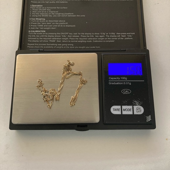 18K Gold Filled Necklace 18” Long - Picture 3 of 6